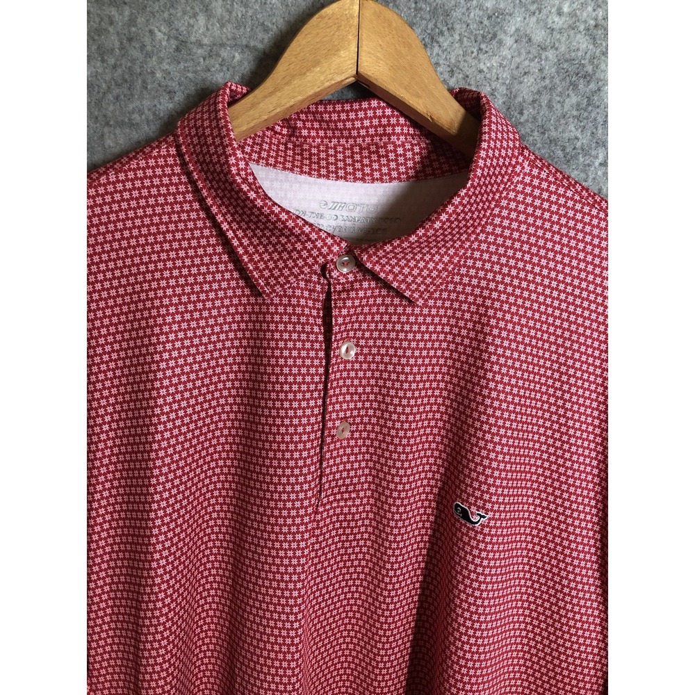 Vineyard Vines Shirt Mens 2XL Red Polo Sankaty On-The-Go Golf Casual Classic